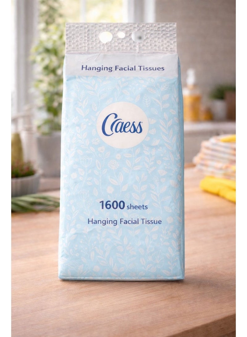 مناديل وجه معلّقة كريس (Caess) – أربع طبقات – 1600 منديل - Image 1